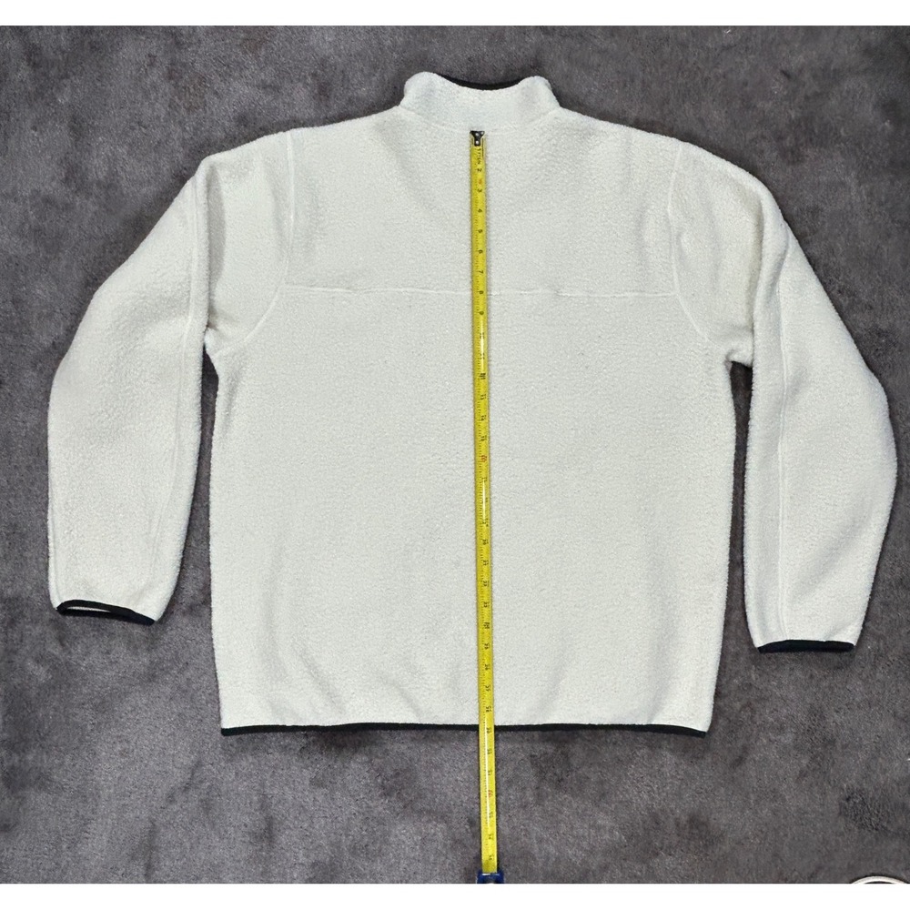Mountain Hardwear Fleece Pullover Mens XL White Solid Half Zip Sherpa Jacket - Picture 10 of 13